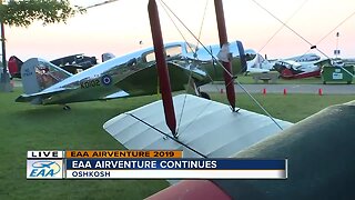 Checking out the vintage planes at EAA AirVenture