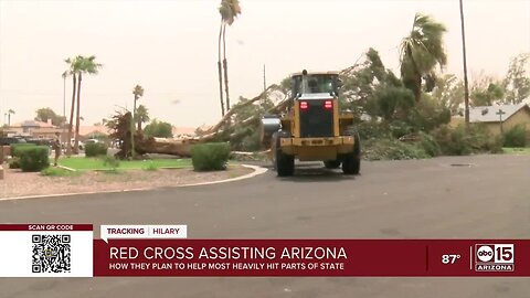 Members of the Red Cross ready to help Arizona as Tropical Storm Hilary moves through