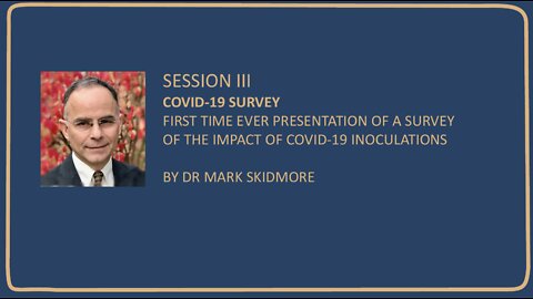 COVID-19 SURVEY FIRST TIME EVER PRESENTATION OF A SURVEY OF THE IMPACT OF COVID-19 INOCULATIONS