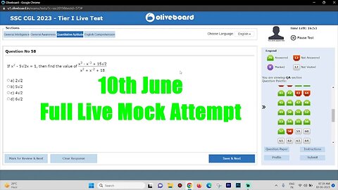 Oliveboard Live Mock Attempt SSC CGL 2023 Tier 1 | 10th June #mews #ssc #cgl2023