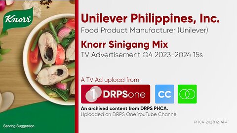 Knorr Sinigang Mix TV Ad Q4 2023-2024 15s (Philippines) [CC/ST]