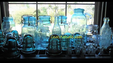 Antique and vintage collectible glass bottles, jars and insulators