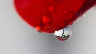 Paris seen through water droplets!