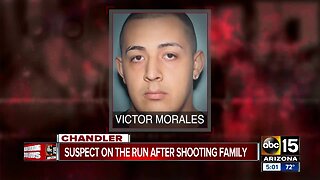 Suspect on the run after shooting family