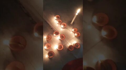 Lighting the lamp on Diwali #hindufestival #diwalipooja