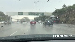 Thunder, lightning, rain move through San Diego County