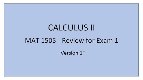MAT 1505 - Review for Exam 1 (version 1)
