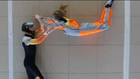 Parachutists learn indoor skydiving at home