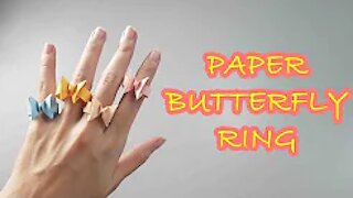 HOW TO MAKE PAPER ORIGAMI BUTTERFLY RING