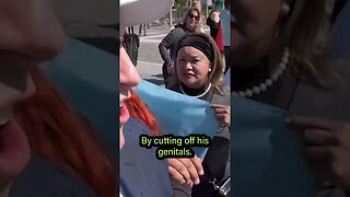“Don’t Cut Kids’ Weiners Off!” Trans Activists CLASH With Protester