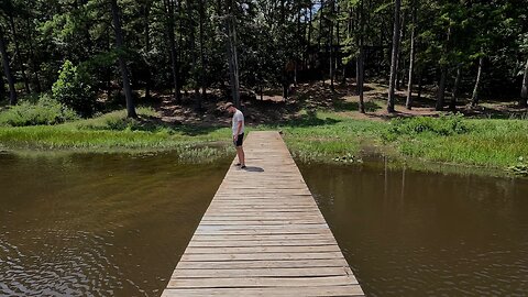 Fishing for Minnows with Minnow Trap from Dock - 1