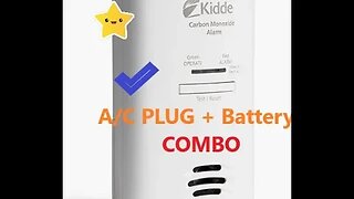 Kidde Carbon Monoxide + SMOKE Detector COMBO AC Plug-In Battery Backup DIY in 4D