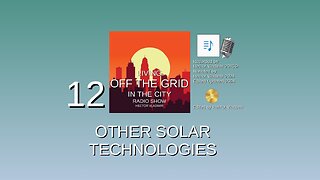 12 Other solar technologies