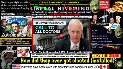 US Senator Ron Johnson pleads with doctors to speak out against the vaxxine insanity and murders