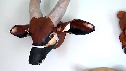 Bongo Antelope Faux Trophy Mount Paper Mache