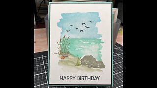 🔴 Stampin' Up! Oceanfront Watercolor Card