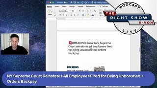 NY Supreme Court says All Fired for Jab Back to Work (host K-von cheers)