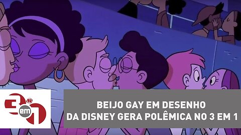 Beijo gay em desenho da Disney gera polêmica no 3 em 1