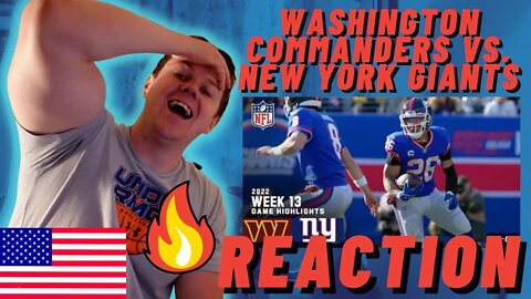 IRISH REACTION TO Washington Commanders vs. New York Giants | 2022 Week 13 Game Highlights