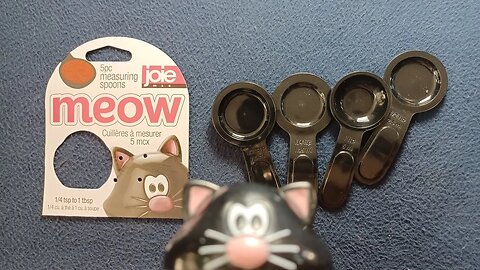 CURIOS for the CURIOUS 126: ' meow ' 5 piece measuring spoon set. ( CAT ! )