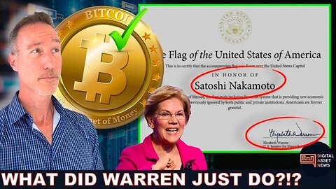 I CAN'T BELIEVE IT - SENATOR ELIZABETH WARREN PIVOTS ON BITCOIN. BULLISH?