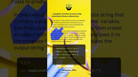 `_.template` function on array using JavaScript Library underscore.js ( #shorts )