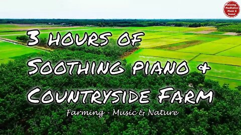 Soothing music with piano and countryside sound for 3 hours, relaxation music to relief stress