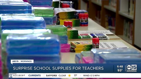 Emerson Elementary School teachers surprised with school supplies