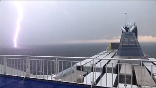 Ships In Thunderstorm - Lightning Strikes and Close Calls (Stunning)