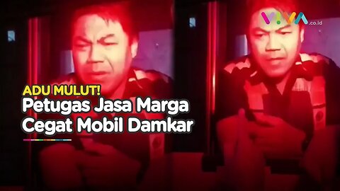 GADUH! Petugas Jasa Marga Cegat Mobil Damkar di Gerbang Tol