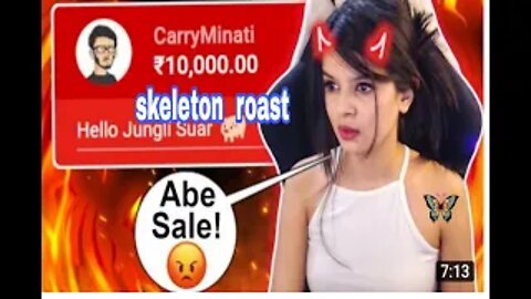 Skeleton carryminati roast butiful grils @krutika #carryminati #skeleton #videos