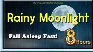 🔴 💤 Rainy Moonlight Video | 8 HOURS | Sleep Easy | Study | Relaxing Rain | White Noise | Sleep Fast