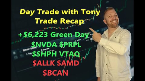 Day Trade With Tony Trade Recap 7 Stocks Traded For +$6k GREEN Day To Start The Week Profitable