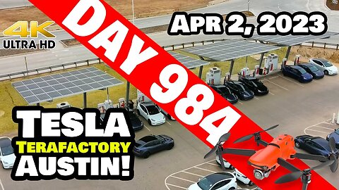 SOLAR CHARGING MODEL Ys AT GIGA TEXAS! - Tesla Gigafactory Austin 4K Day 984 - 4/2/23 - Tesla Texas