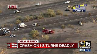 Two people killed in crash along I-8 near Gila Bend