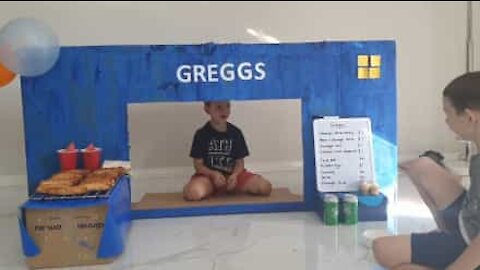 Kids recreate Greggs bakery at home