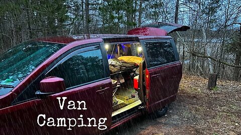 Solo CAR Camping in the Woods! (Started Raining, so I went!)