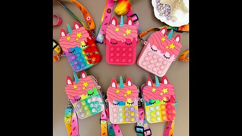 Girls Silicone Cute Unicorn Messenger Bag Coin Purse Children's