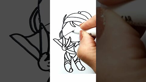 How to Draw and Paint Kitana from Mortal Kombat Chibi Version