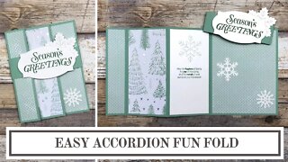 Easy Accordion Fold Card - Stampin' Up! Merry Snowflakes