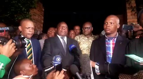 MEDIA: SA President Cyril Ramaphosa outside Winnie Madikizela-Mandela's home in Soweto (gyc)