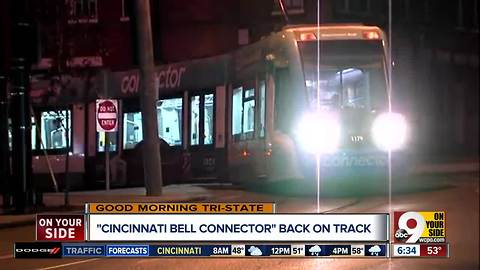 Cincinnati streetcar hitting the rails again after spending days out of service