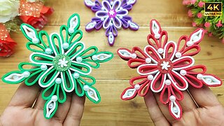 ❄Christmas Ornaments❄ Handmade 3D Snowflake Making For Upcoming Christmas Tree Decorations🎄