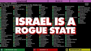 UN votes 152 to 5 telling Israel to get rid of its nuclear weapons