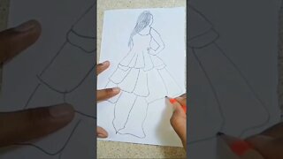 How to draw a girl 💃 #shorts #howtodraw #drawing #girldrawing #girl #viral #ytshorts #short