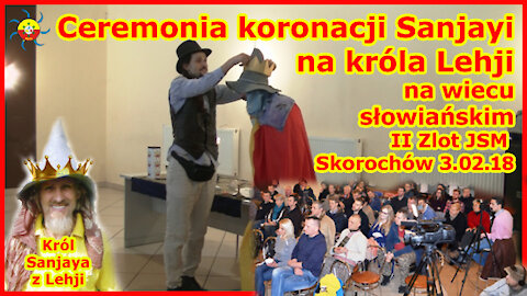 Ceremonia koronacji Sanjayi na króla Lehji na wiecu słowiańskim II Zlot JSM Skorochów 3.02.18