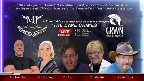 TEST RUN.. SEE YOU AT 5PM ON THE OTHER LINK, THE NEW ONE!!! "THE LYME CRIMES" Medical Round Table for the largest bioweapon ever unleashed on humanity