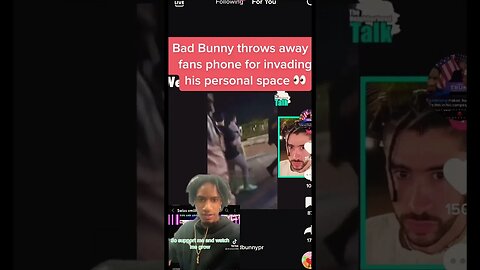 #badbunny throws away his fan phones was he right for this ? 👇🏼comment down below #shorts