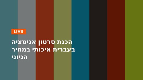 הכנת סרטון אנימציה בעברית איכותי במחיר הגיוני