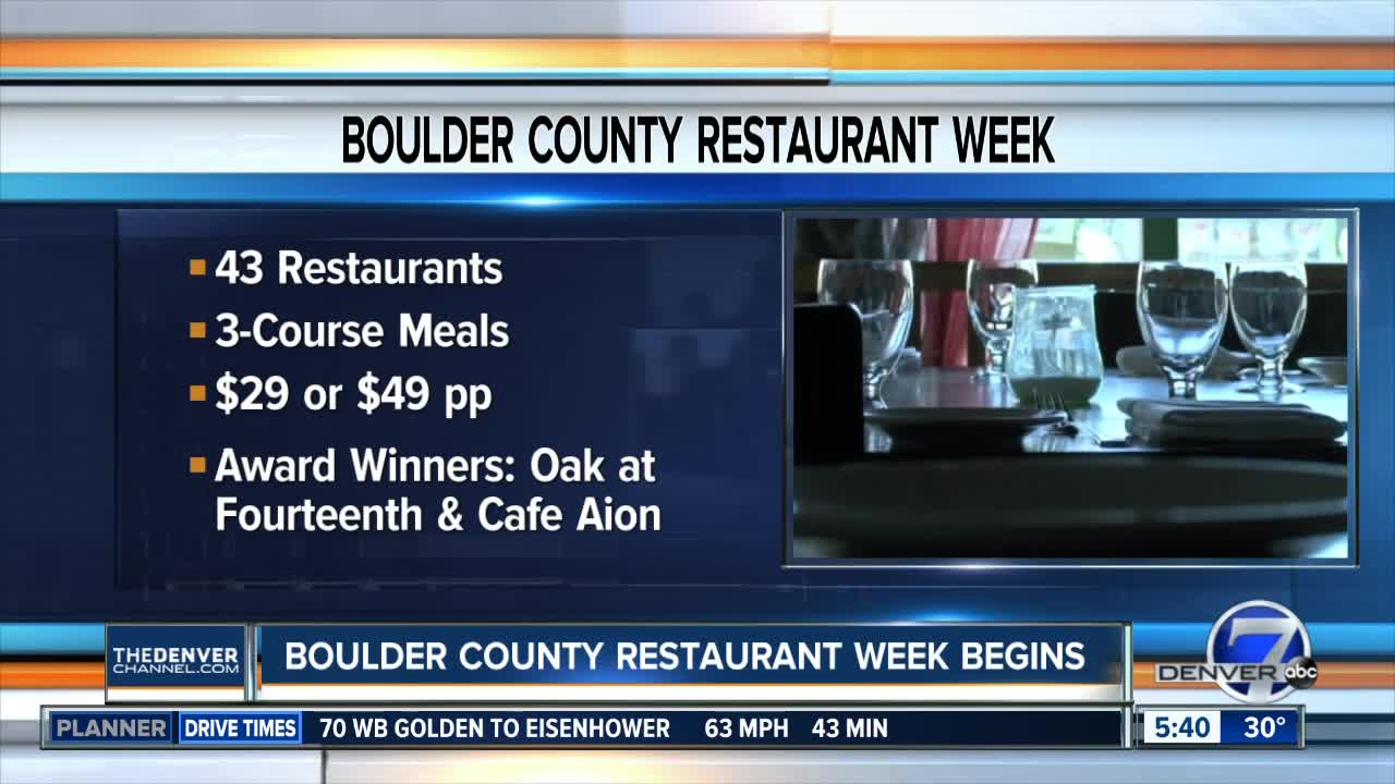 Boulder County Restaurant Week starts today